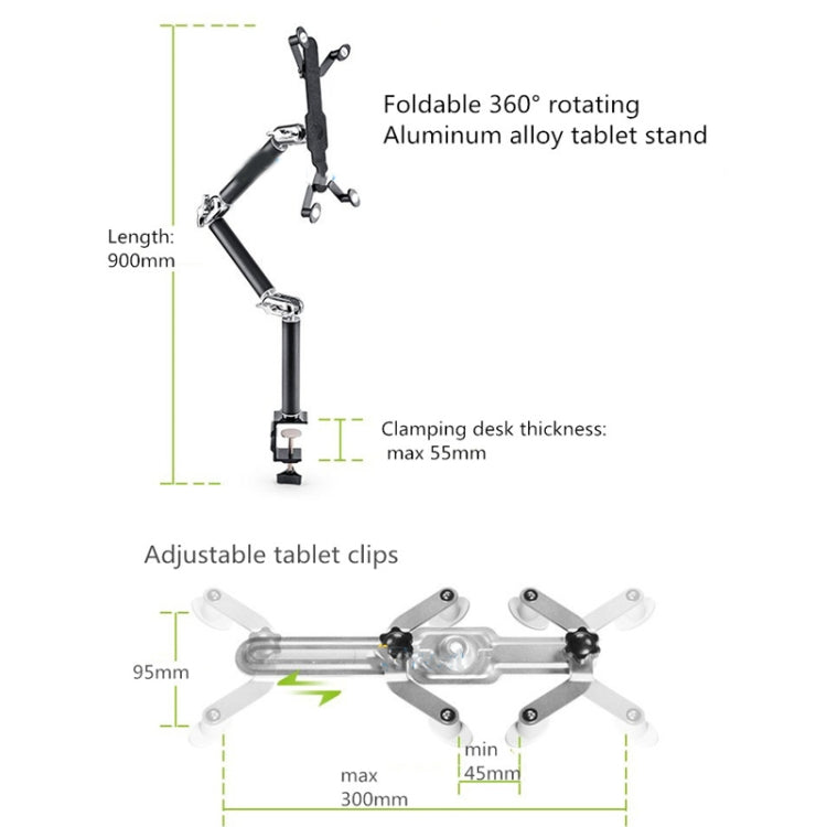TB-03 Aluminum Alloy Tablet PC Stand Lazy Bedside Desktop Folding Camera Microphone Stand(Silver)