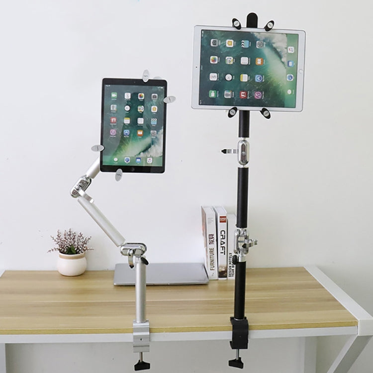 TB-03 Aluminum Alloy Tablet PC Stand Lazy Bedside Desktop Folding Camera Microphone Stand(Silver)