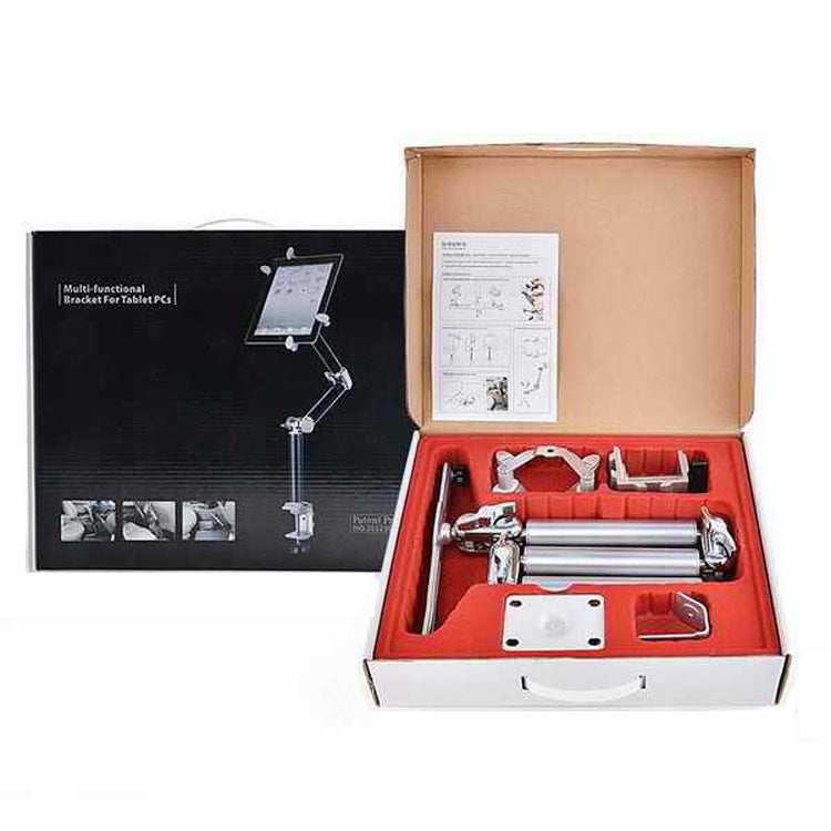 TB-03 Aluminum Alloy Tablet PC Stand Lazy Bedside Desktop Folding Camera Microphone Stand(Silver)