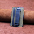 2 PCS Leather Phone Card Sleeve Back Sticker Wrist Pull Strap Holder(Blue) - Hand-Sticking Bracket by PMC TechLife | Online Shopping South Africa | PMC TechLife