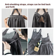 Cotton And Linen Parent-Child Painting Apron Baking Coffee Work Clothes,Size: Adults (oat)