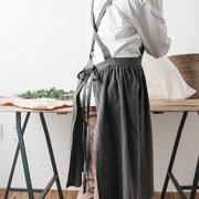 Cotton And Linen Parent-Child Painting Apron Baking Coffee Work Clothes,Size: Adults (oat)