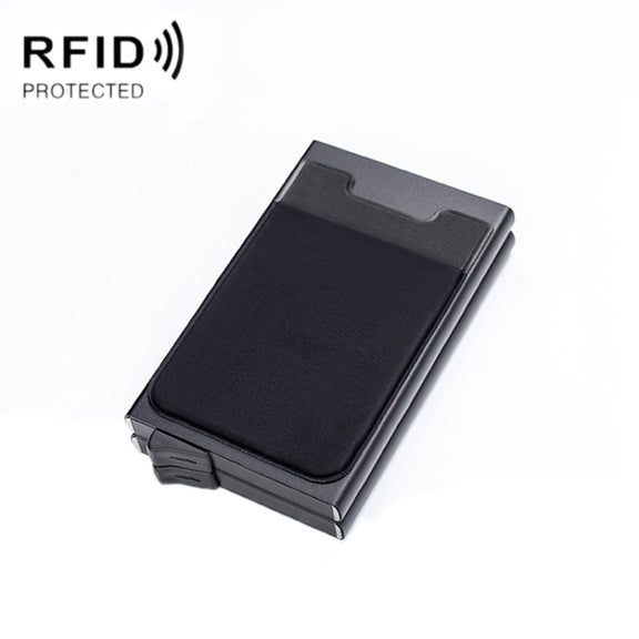 RFID Aluminum Alloy Anti-Degaussing Coin Card Holder(Black)