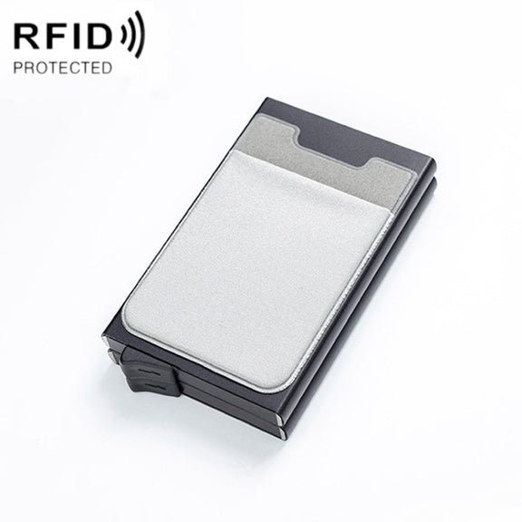 RFID Aluminum Alloy Anti-Degaussing Coin Card Holder(Silver)
