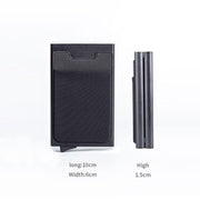 RFID Aluminum Alloy Anti-Degaussing Coin Card Holder(Black Silver)