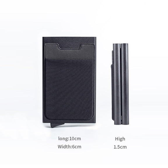RFID Aluminum Alloy Anti-Degaussing Coin Card Holder(Black Silver)