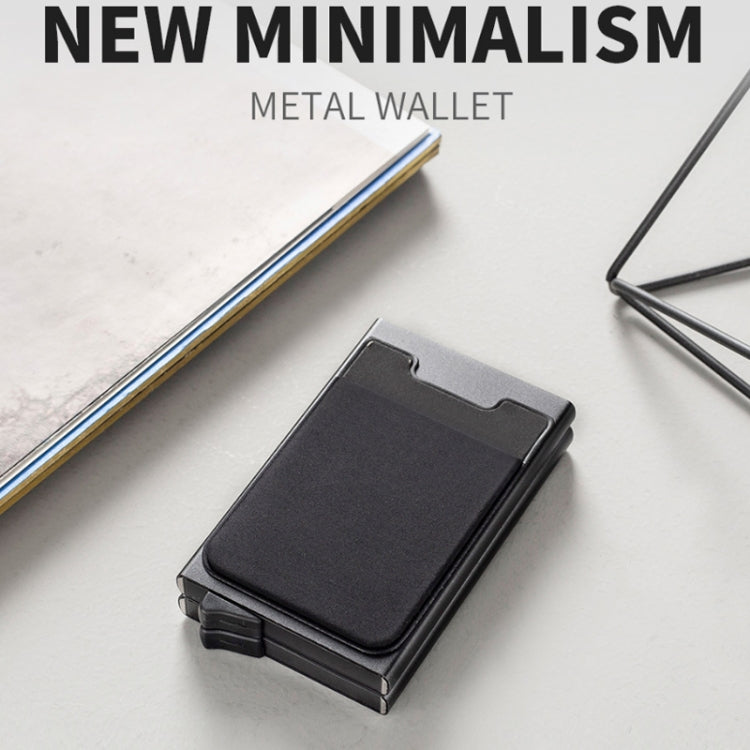 RFID Aluminum Alloy Anti-Degaussing Coin Card Holder(Black Silver)