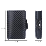 Baellerry K9172 RFID Double Aluminum Box Card Holder Automatic Pop-up Card Holder(Black)