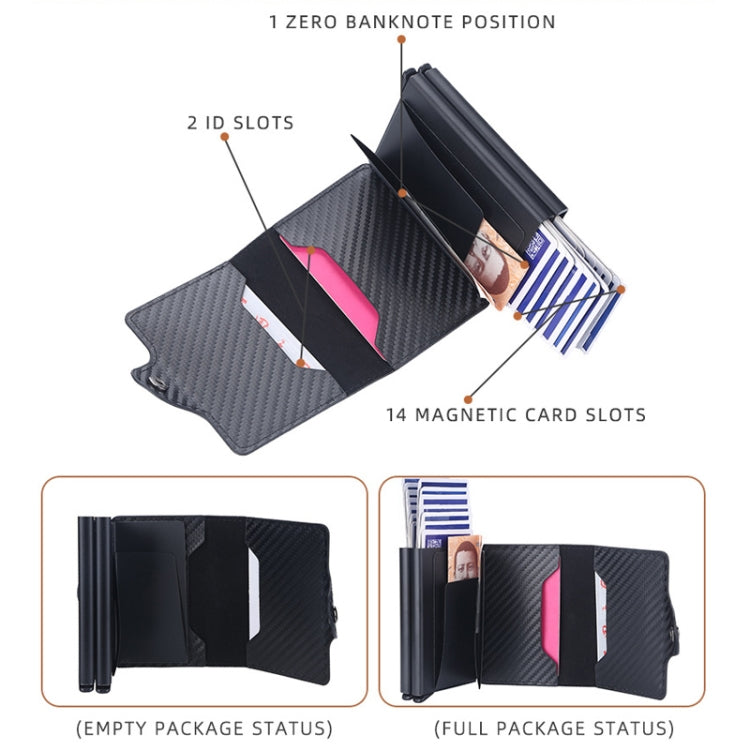 Baellerry K9172 RFID Double Aluminum Box Card Holder Automatic Pop-up Card Holder(Black)