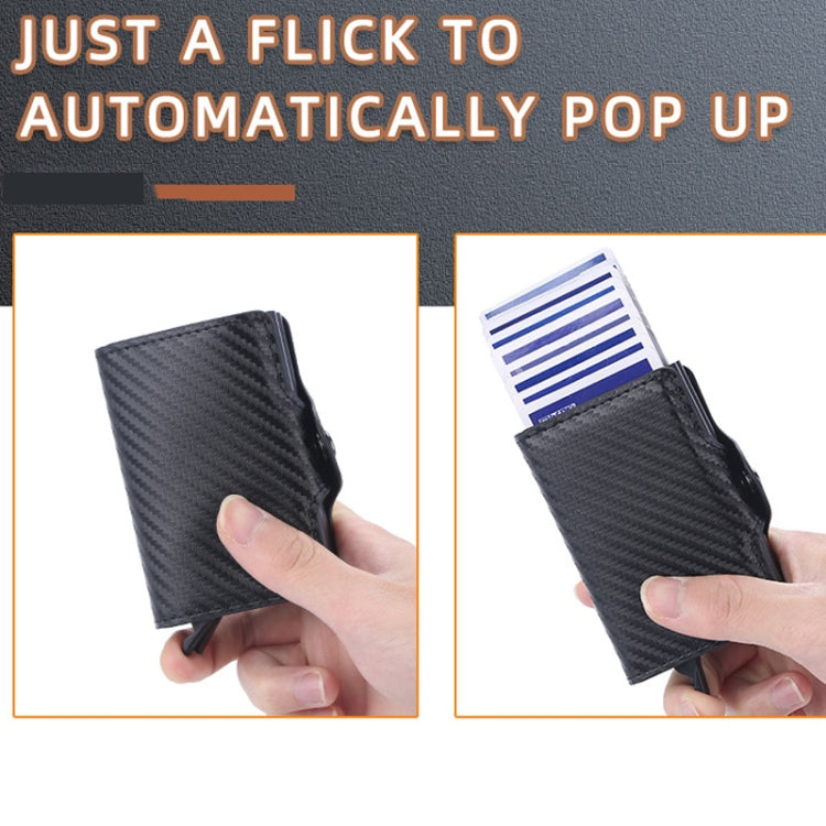 Baellerry K9172 RFID Double Aluminum Box Card Holder Automatic Pop-up Card Holder(Black)