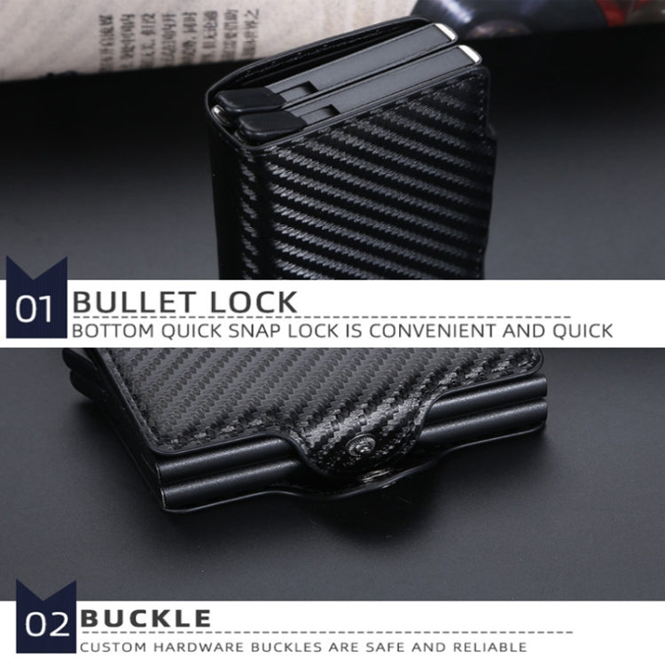 Baellerry K9172 RFID Double Aluminum Box Card Holder Automatic Pop-up Card Holder(Black)