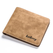 Baellerry BLR1152 Men Short Wallet Vintage Frosted Two Fold Wallet(Coffee Horizontal)