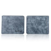 Baellerry BLR1152 Men Short Wallet Vintage Frosted Two Fold Wallet(Coffee Horizontal)