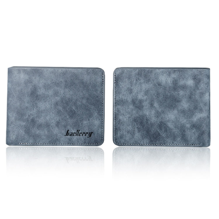 Baellerry BLR1152 Men Short Wallet Vintage Frosted Two Fold Wallet(Coffee Vertical)