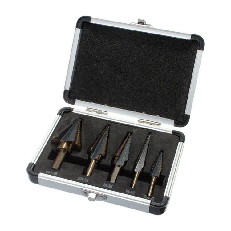 Pagoda Drill Bit High Speed Steel Opener Triangle Handle Stairs Drill Bit(5 In 1 Boxed)
