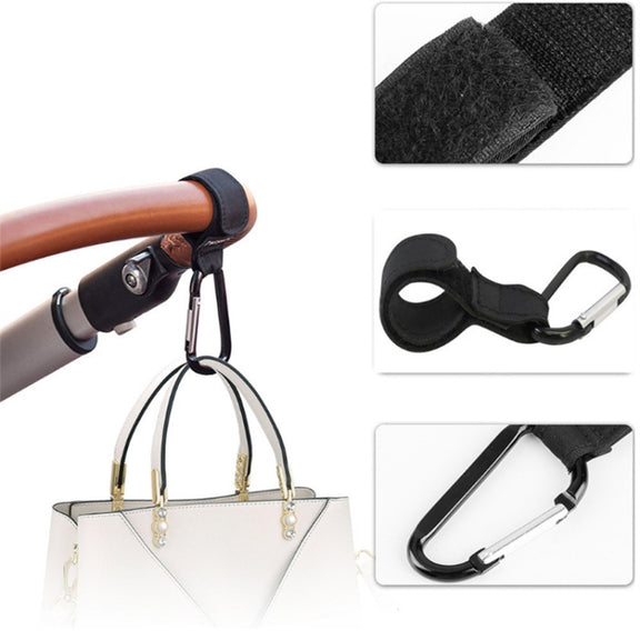 2 PCS Baby Stroller Convenient Carabiner Hook(Black)