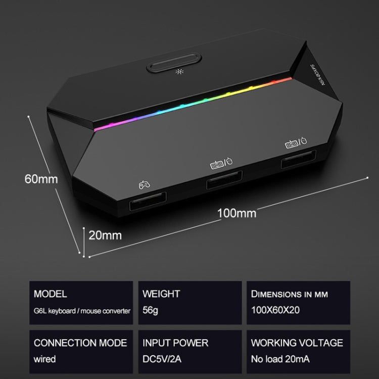 ZIYOU LANG G6L Gamepad To Keyboard Mouse Converter For Nintendo Switch / Xbox / PS4,Specification: Host + K15 + V1 + Red Pad