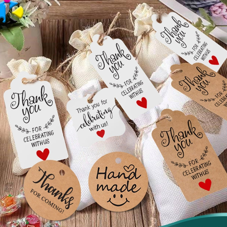 5 Bags 100PCS/Bag Kraft Paper Gift Tags Hang Tags(L-15)