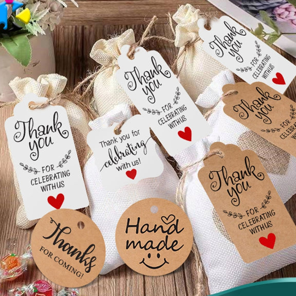 5 Bags 100PCS/Bag Kraft Paper Gift Tags Hang Tags(L-16)