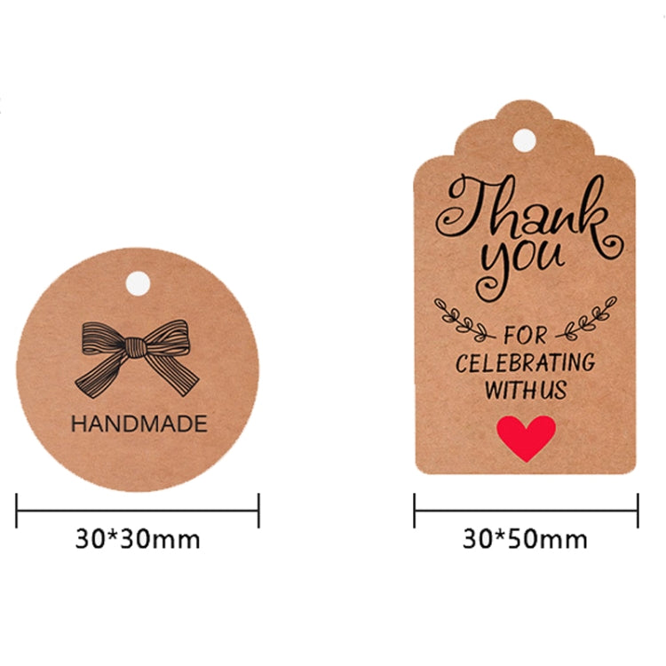 5 Bags 100PCS/Bag Kraft Paper Gift Tags Hang Tags(L-15)