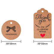 5 Bags 100PCS/Bag Kraft Paper Gift Tags Hang Tags(L-26)