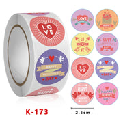 Roll Pack Valentine Day Heart Love Sticker Self-adhesive Label, Size: 2.5cm / 1 Inch(K-173)