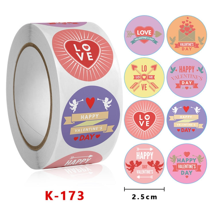 Roll Pack Valentine Day Heart Love Sticker Self-adhesive Label, Size: 2.5cm / 1 Inch(K-173)