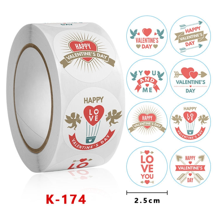 Roll Pack Valentine Day Heart Love Sticker Self-adhesive Label, Size: 2.5cm / 1 Inch(K-174)
