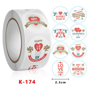 Roll Pack Valentine Day Heart Love Sticker Self-adhesive Label, Size: 2.5cm / 1 Inch(K-174)