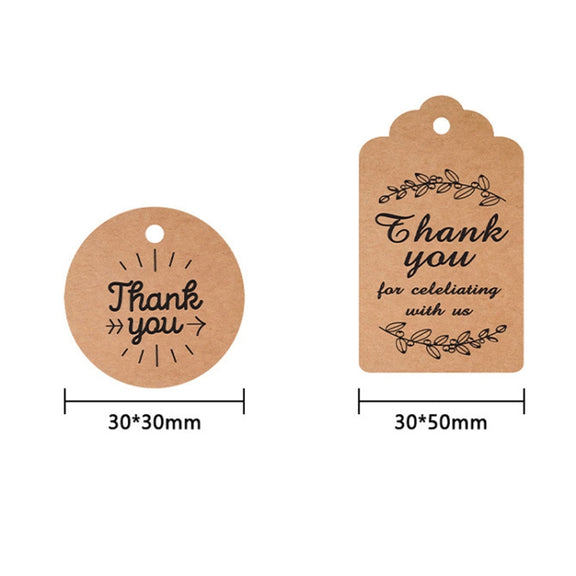 100pcs /Pack Kraft Paper Gift Tag With 20m Hemp Rope(L-01)