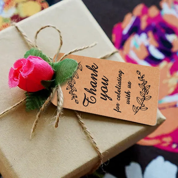 100pcs /Pack Kraft Paper Gift Tag With 20m Hemp Rope(L-01)