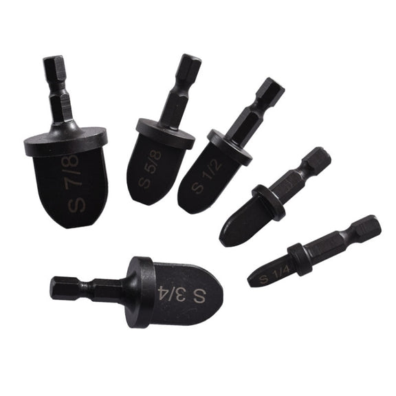 6 PCS / Set Straight Pipe Metal Reamer Hex Shank Electric Expander