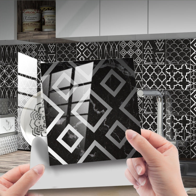 20 PCS 10cm PVC Crystal Covered Film Geometric Pattern Tile Wall Sticker(TS226)