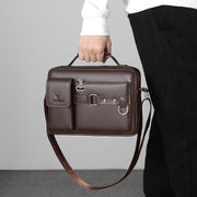 WEIXIER D235 Men Shoulder Bag Portable PU Leather Handbag(Brown)