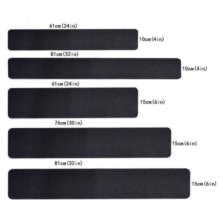 15 PCS PEVA  Rubber Non-marking Step Non-slip Tape,Size:  10 x 60cm(Gravel Black)