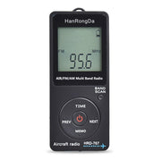HanRongDa Mini Aviation Band Radio Can Set Automatic Shutdown FM, AM, AIR Radio(Black)