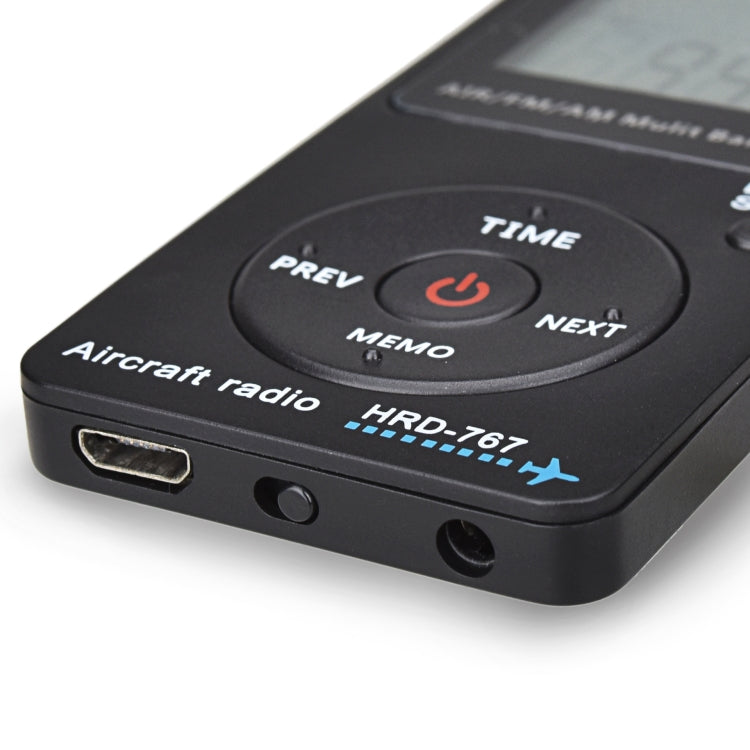 HanRongDa Mini Aviation Band Radio Can Set Automatic Shutdown FM, AM, AIR Radio(Black)