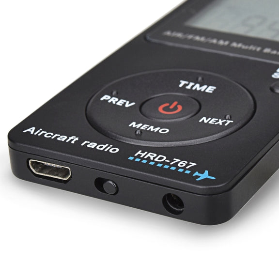 HanRongDa Mini Aviation Band Radio Can Set Automatic Shutdown FM, AM, AIR Radio(Black)