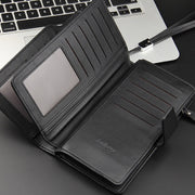 Baellerry Casual Wallet Long Clutch Tri-fold Wallet Multifunctional Phone Bag For Men(Black)