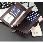 Baellerry Casual Wallet Long Clutch Tri-fold Wallet Multifunctional Phone Bag For Men(Black)