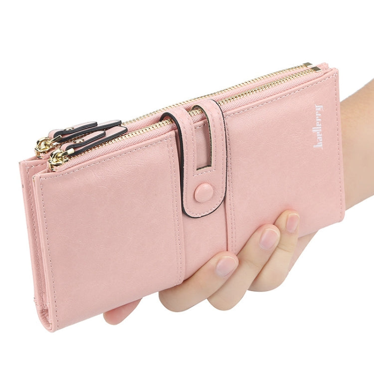 Baellerry  Ladies Long Large Capacity Buckle Zip Clutch Multi-Card Wallet(Red)