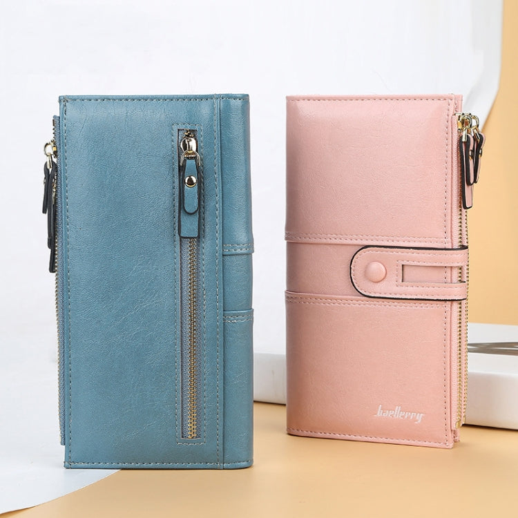 Baellerry  Ladies Long Large Capacity Buckle Zip Clutch Multi-Card Wallet(Red)
