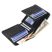 Baellerry Short Wallet Tri-fold Horizontal Coin Purse For Men(Dark Coffee)