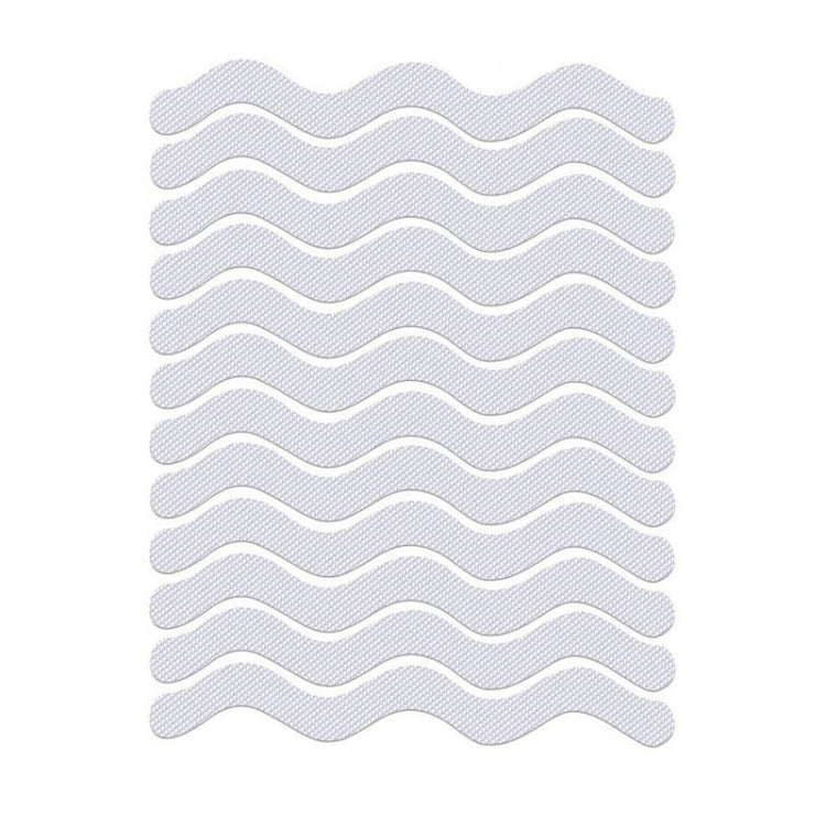 24pcs /Bag Wavy Shaped Safety Bathtub Non-Slip Sticker, Specification:  1.3 x 18cm(Transparent)