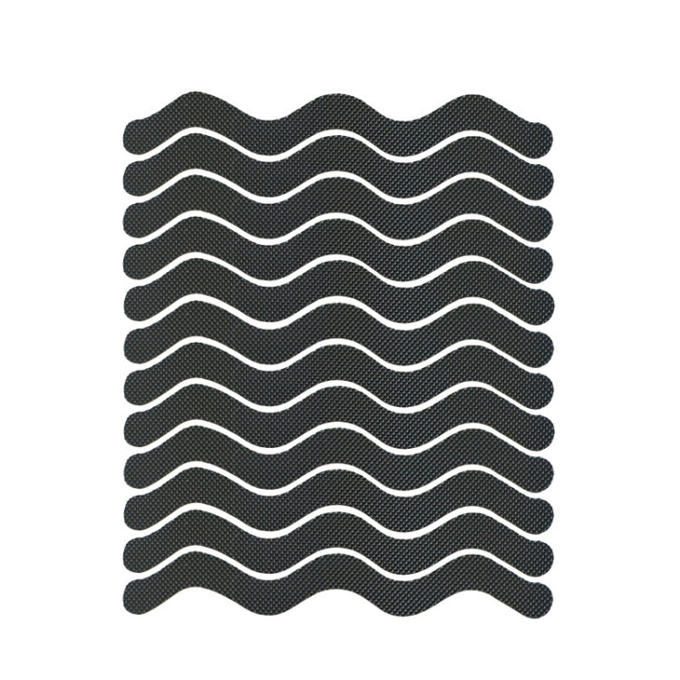 24pcs /Bag Wavy Shaped Safety Bathtub Non-Slip Sticker, Specification:  1.3 x 18cm(Black)