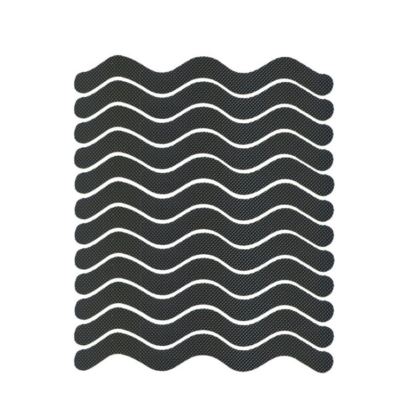 24pcs /Bag Wavy Shaped Safety Bathtub Non-Slip Sticker, Specification:  1.3 x 18cm(Black)