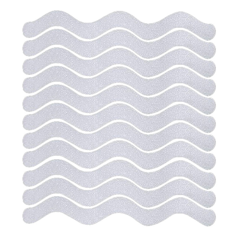 24pcs /Bag Wavy Shaped Gravel Pattern Bathtub Non-Slip Sticker, Specification: 1.3 x 18cm(Transparent)