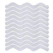 24pcs /Bag Wavy Shaped Gravel Pattern Bathtub Non-Slip Sticker, Specification: 1.3 x 18cm(Transparent)