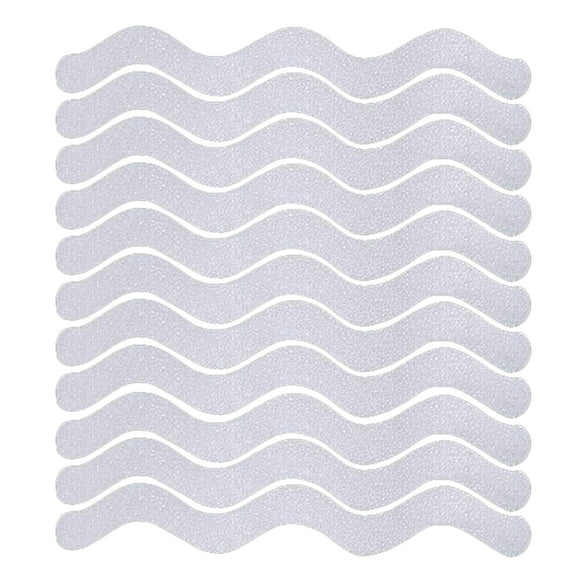 24pcs /Bag Wavy Shaped Gravel Pattern Bathtub Non-Slip Sticker, Specification: 1.3 x 18cm(Transparent)