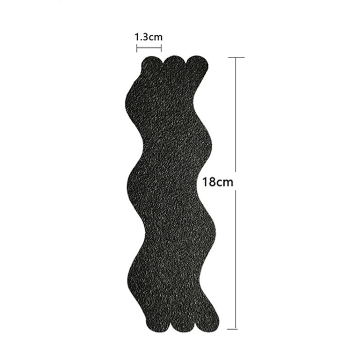 24pcs /Bag Wavy Shaped Gravel Pattern Bathtub Non-Slip Sticker, Specification: 1.3 x 18cm(Transparent)